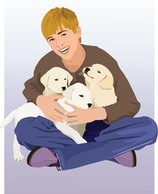 Human - Boy and dog vector 1 