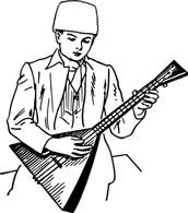 Boy Playing Balalaika clip art Preview