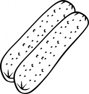 Breakfast Sausage (b And W) clip art 