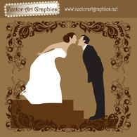 Holiday & Seasonal - Bride and Groom Wedding Vector Art Graphic 