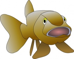 Animals - Brown Fish clip art 