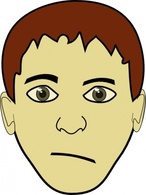 Brown Hair Boy Face clip art