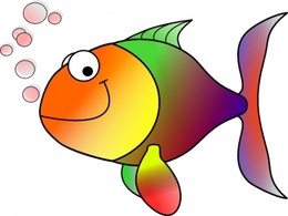 Bubbling Cartoon Fish clip art Preview