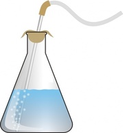 Bubbling Erlenmeyer clip art 