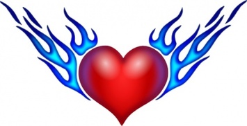 Objects - Burning Heart clip art 
