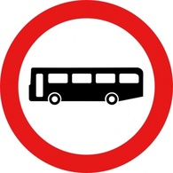 Buildings - Bus Road Sign clip art 