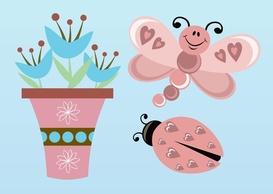 Butterfly Flowers Vector