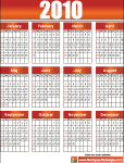 Calendar 2010 Vector 