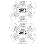 Calendar Hexahedral 2012 Vector 