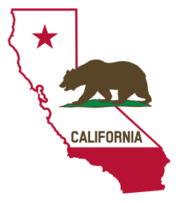 Signs & Symbols - California - Outline and Flag (Solid) 