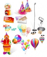 Candy, Coupon,Balloon,Pierrot and Microphone Preview