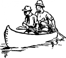 Transportation - Canoe Traveling clip art 