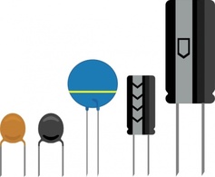 Capacitors clip art 