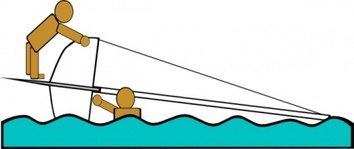 Sports - Capsized Sailing Illustration 4 clip art 