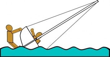 Transportation - Capsized Sailing Illustration 5 clip art 