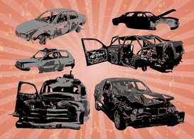 Car Wrecks Vectors 