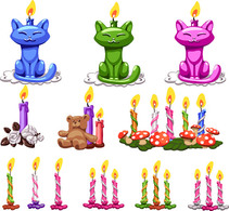 Cartoon candles vector