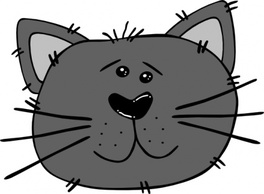 Cartoon - Cartoon Cat Face clip art 