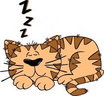 Cartoon - Cartoon Cat Sleeping clip art 