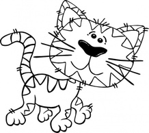 Cartoon Cat Walking Outline clip art