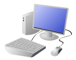 Technology - Cartoon Computer and Desktop 