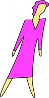 Cartoon Lady Walking clip art