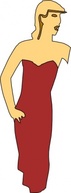 Cartoon - Cartoon Lady Wearing Fashion Dress clip art 