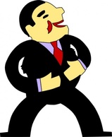 Cartoon - Cartoon Man Wearing Suit Tie clip art 