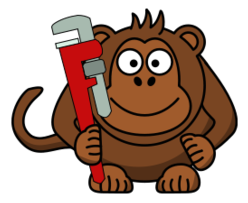 Cartoon - Cartoon Monkey with Wrench 