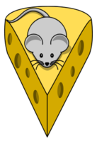 Cartoon - Cartoon mouse on top of a cheese 