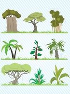 Cartoon - Cartoon Tree Vector Pack 