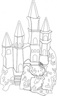 Buildings - Castle Outline clip art 