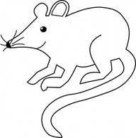 Objects - Cat Mouse Black Outline White Cats Chasing Mice 