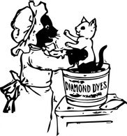 Animals - Cats And Dye clip art 