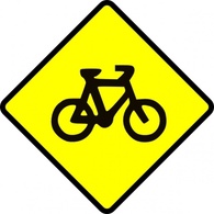 Transportation - Caution Bike Road Sign Symbol clip art 