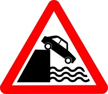 Transportation - Caution Cliff Water clip art 