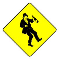 Signs & Symbols - Caution drunkard 