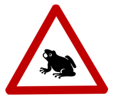 Caution Frog Sign