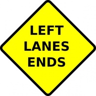 Signs & Symbols - Caution Left Lane Ends clip art 