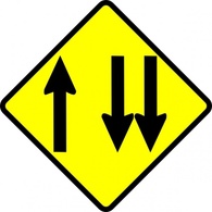 Signs & Symbols - Caution Overtaking Lane clip art 