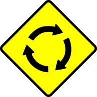 Signs & Symbols - Caution Roundabout clip art 