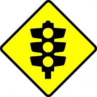 Transportation - Caution Traffic Lights clip art 