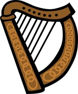 Celtic Harp clip art Preview