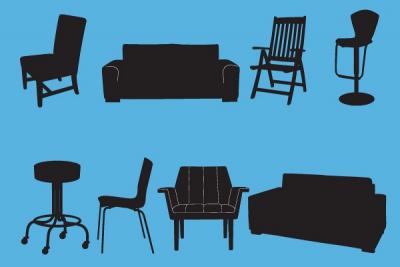 Chairs and Couches Vector Silhouettes Preview