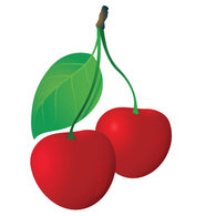 Food - Cherries Vector Graphic 