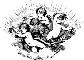 Cherubs In Cloud clip art