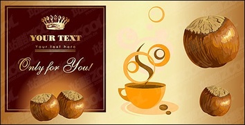 Chestnut and coffee theme vector material Preview