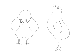 Chickens 001 Vector Coloring