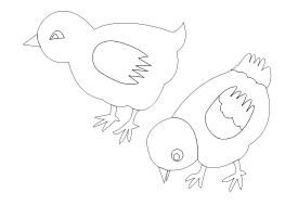 Chickens 002 Vector Coloring