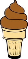 Food - Chocolate Soft Serve Ice Cream Cone clip art 